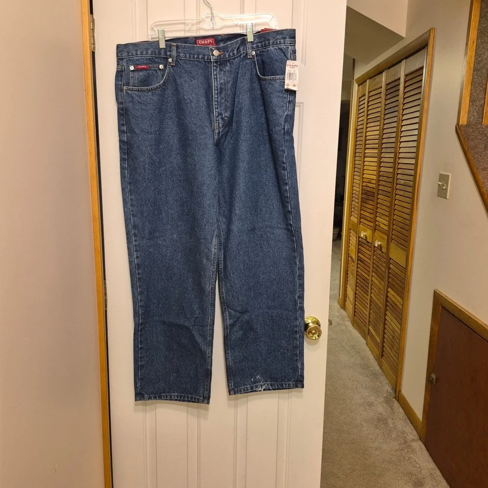 Chaps Denim Mens Classic Fit Blue Jeans 40x30 NWT Medium Wash 100% Cotton 9770SS